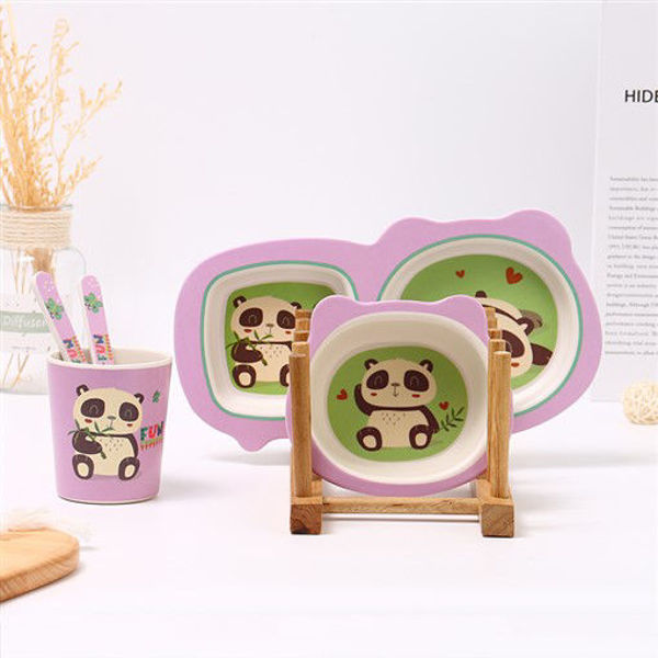 Imagen de JUEGO DE VAJILLA DE BAMBU ESTILO PANDA
