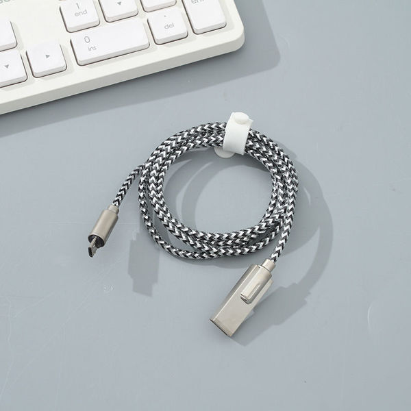 Imagen de CABLE MICRO-USB DE 1 METRO (PLATA Y NEGRO)