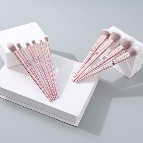 Imagen de BROCHAS DE MAQUILLAJE ELECTROPLATEADAS ROSA