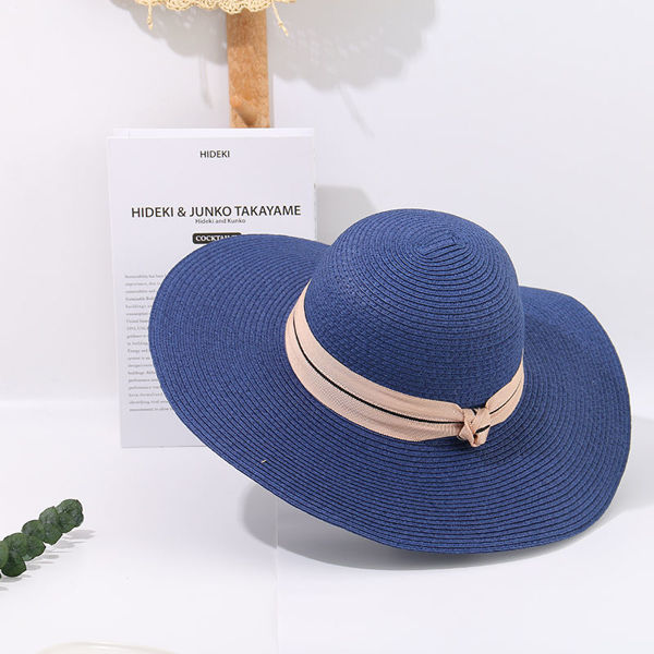 Imagen de ELEGANTE SOMBRERO DE PLAYA BOWKNOT (AZUL)