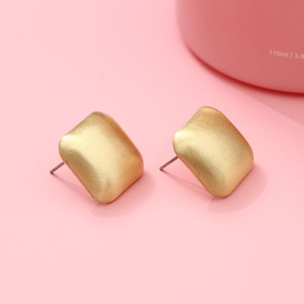 Imagen de ARITOS CUADRADOS DE REFILADO DE METAL SIMPLE