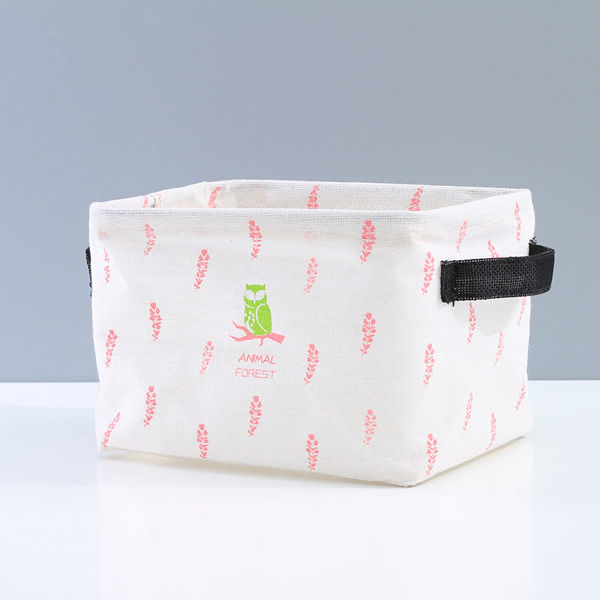 Imagen de CESTA CUADRADA DE TELA CON FORMA DE BÚHO