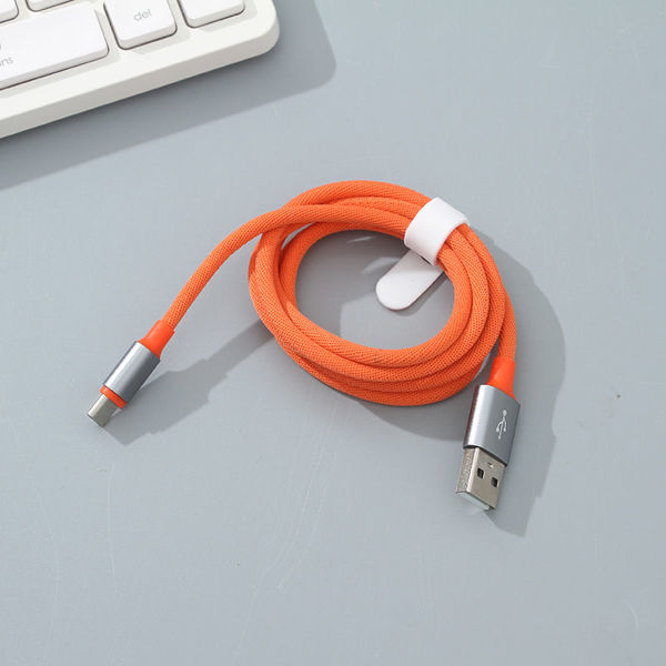 Imagen de CABLE TIPO C TRENZADO DE 1 METRO (NARANJA)