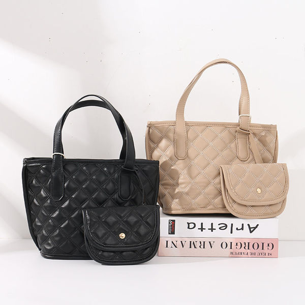 Imagen de BOLSO DE HOMBRO CON COSTURA ROMBO DE MODA 2 EN 1