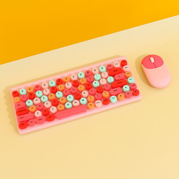 Imagen de SET TECLADO Y MOUSE INALÁMBRICOS 2.4G (ROSA)