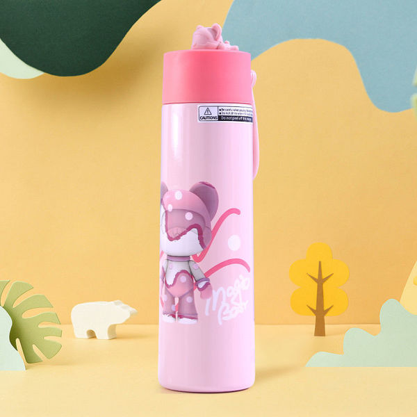 Imagen de TERMO CON PINTURA DE OSO MÁGICO, 270 ML (ROSA)