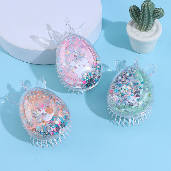 Imagen de CEPILLO DE PELO CON BRILLO DE UNICORNIO GATITO