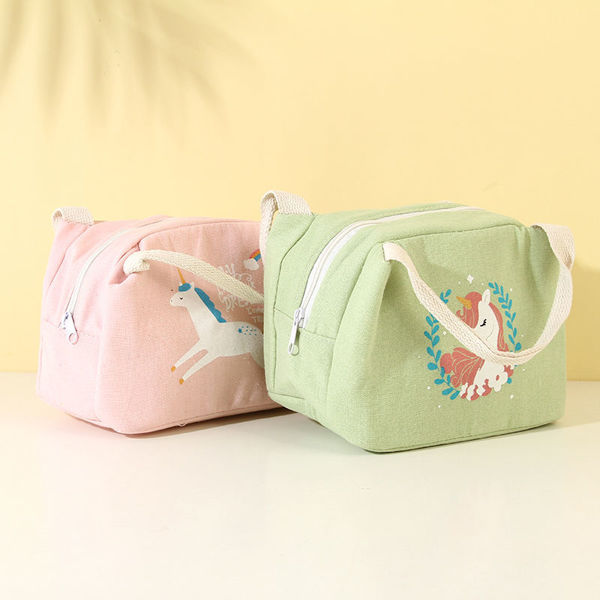 Imagen de BOLSA DE ALMUERZO CON SEMICÍRCULO DE UNICORNIO