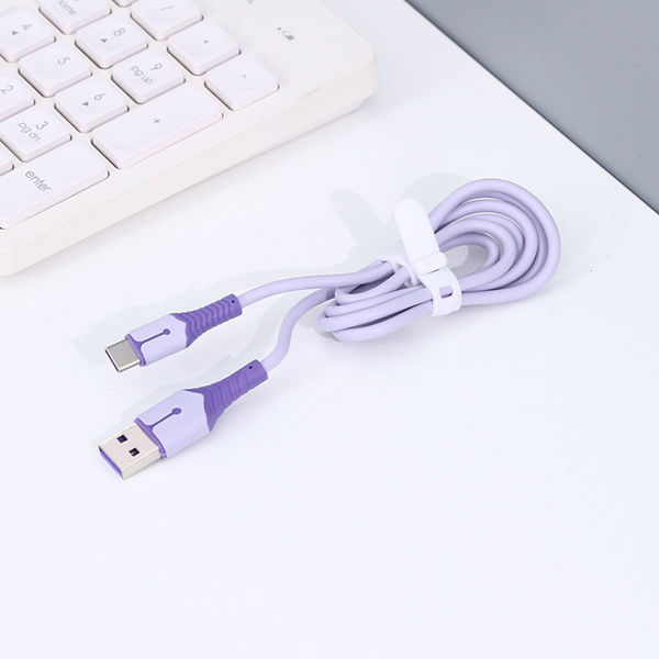 Imagen de CABLE DE DATOS CARAMELO 1M  TIPO C, MORADO CLARO
