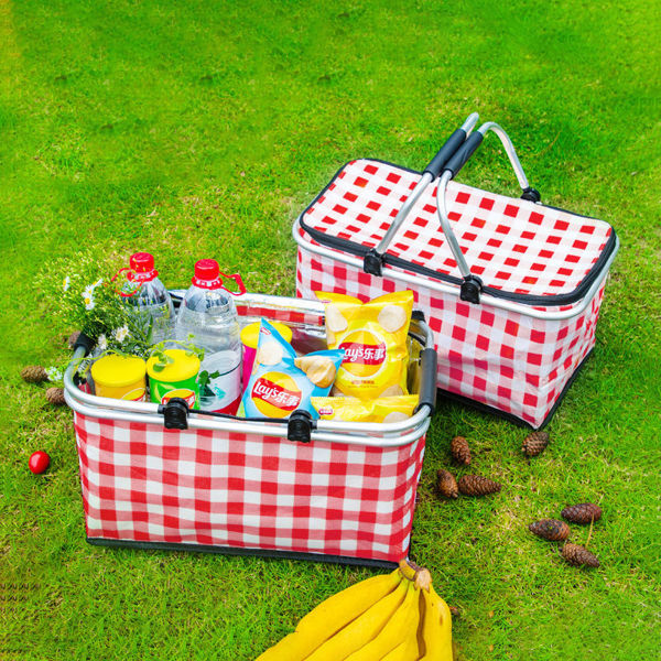 CESTA DE PICNIC PLEGABLE TÉRMICA 30L (ROJO)