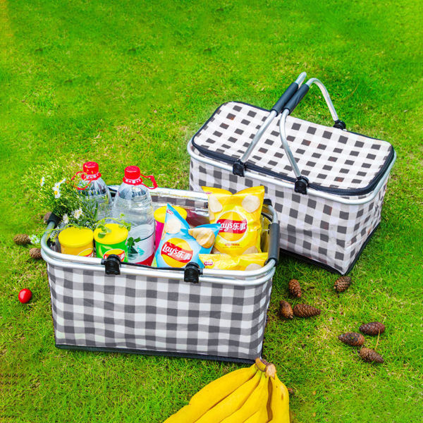 Imagen de CESTA DE PICNIC PLEGABLE TÉRMICA 30L (GRIS)