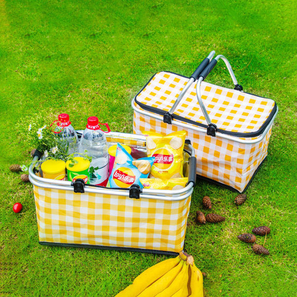 Imagen de CESTA DE PICNIC PLEGABLE TÉRMICA 30L (AMARILLO)