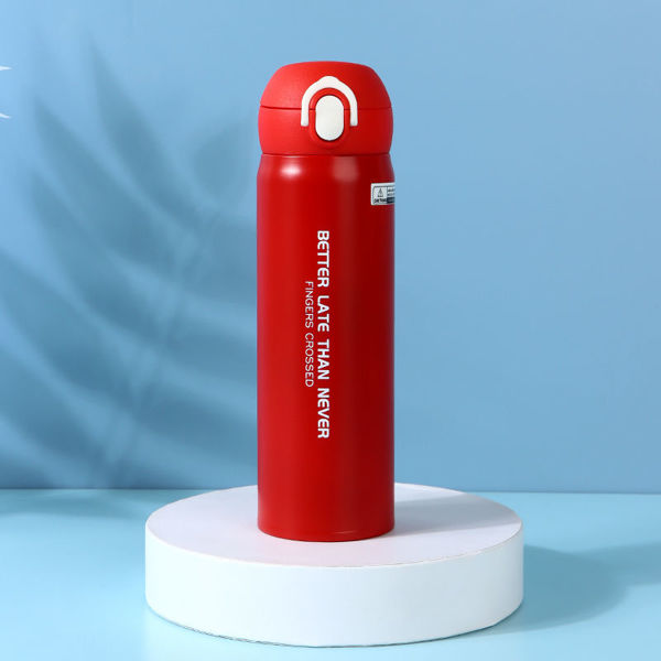 Imagen de TERMO CON TAPA ABATIBLE DE MODA (ROJO) 480ML